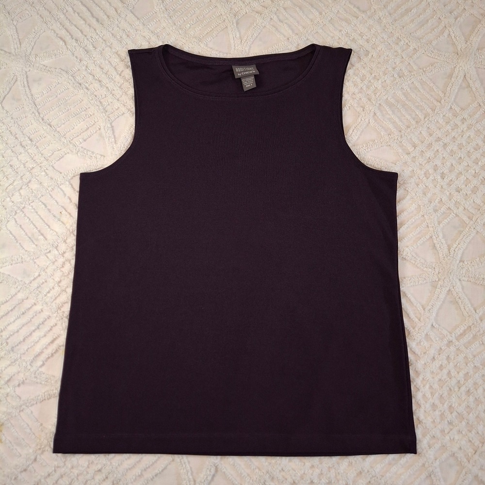Chicos 3 Womens XL Tank Top Purple Plum Sleeveless Shell Scoop Neck Travel